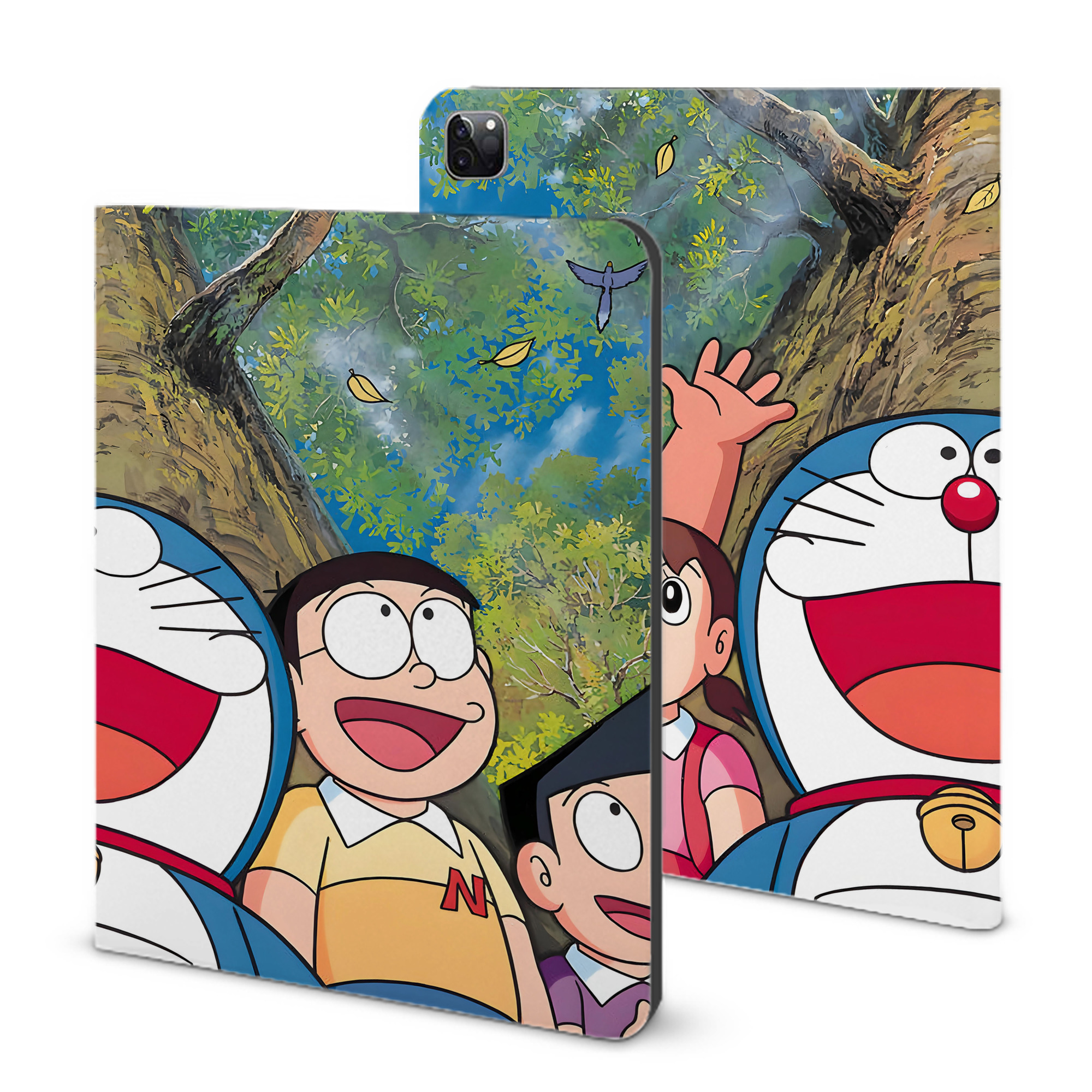 （画像用） ドラえもん Doraemon IPad ケース ブック型 PUレザー TPU 耐衝撃 軽量 薄型 ペン収納なし 全面保護 IPad 各モデル対応